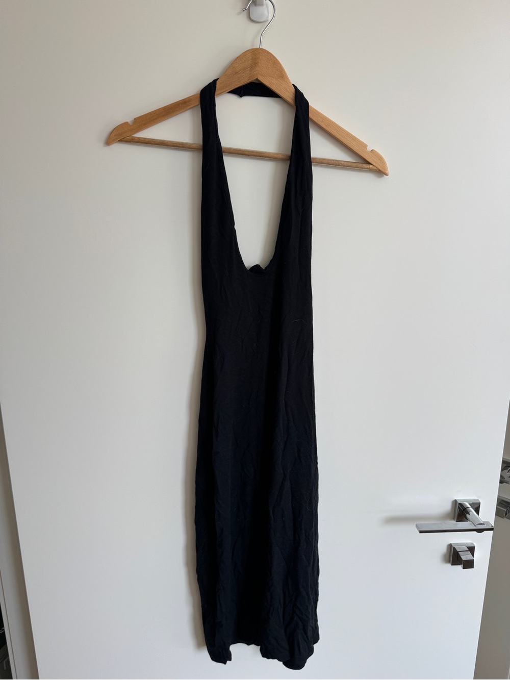 Skims Black Backless Halter Midi Dress